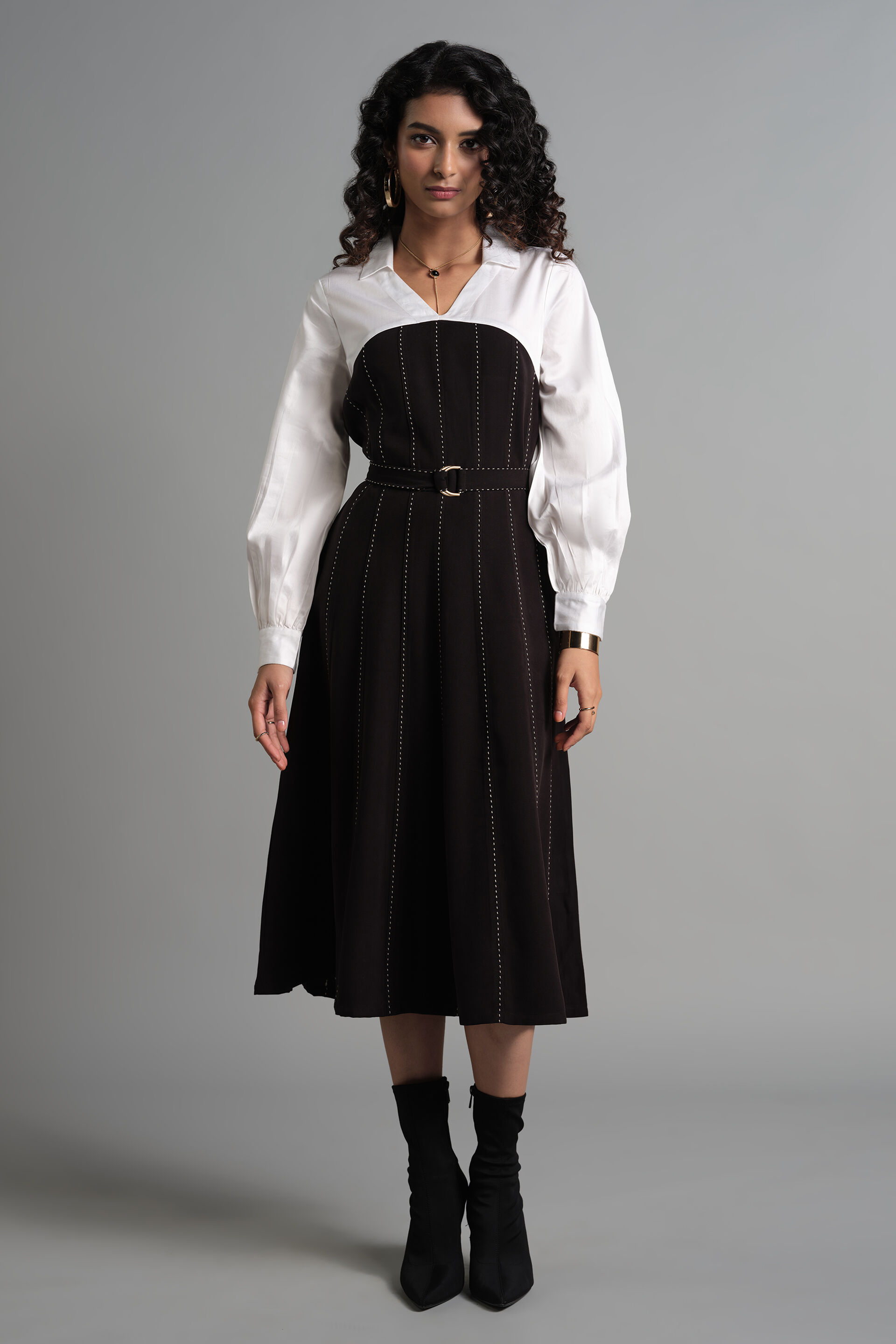 Power Striped Dress, White, image 2